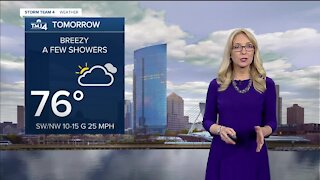 Scattered showers likely on Sunday