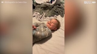 Toddler answers her first phone call