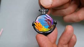 Artist creates tiny and intricate marine pendant
