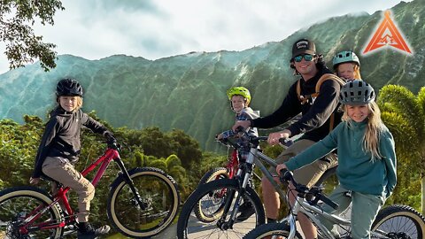 Family Bike Ride in the Mountains of Hawaii
