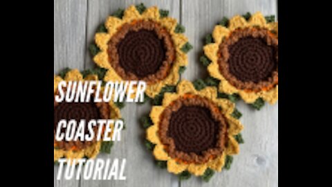 Crochet Sunflower Coaster Tutorial