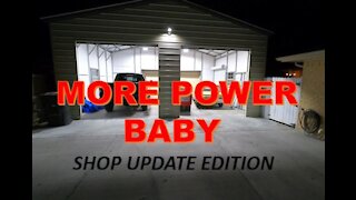 power and lights in the shop