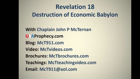 Bible Teaching: Revelation 18 (Destruction of Economic Babylon)