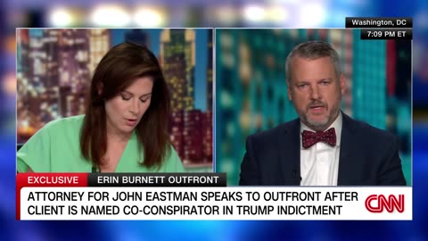 John Eastman Attorney Charles Burnham speaks for him with Erin Burnett of CNN