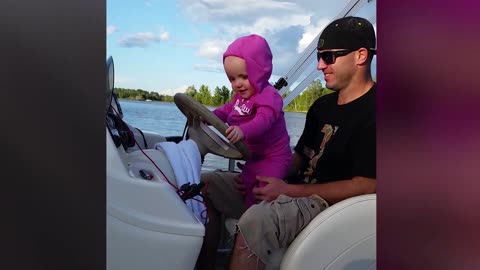 Funny Babies Reaction When Go Boat For The First Time ★ Funny Video