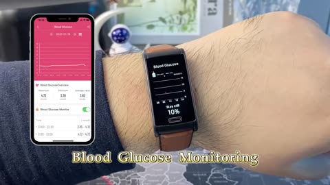Waterproof Smart Watch Blood Glucose Meter Heart Rate Monitor