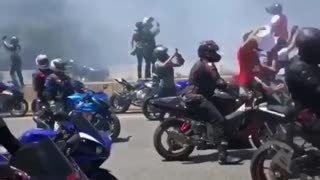 Burnout Fail During Motorcycle Mayhem