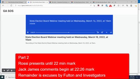 Part 2: State Election Board -March 16, 2022 - Rossi Presents, Ringer offers excuses