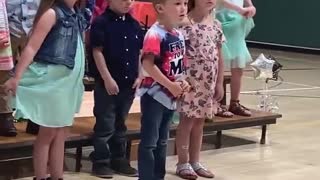 AMAZING! Little Boy Sings National Anthem At Pre-School Graduation!