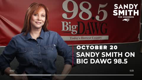 Sandy Smith Interview on Big Dawg 98.5 FM (October 20, 2022)