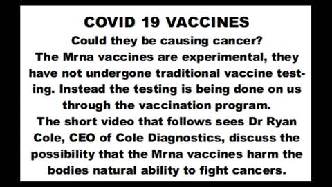 Cancer and Covid Vaccines