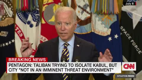 Biden on July 8th: "The Taliban overrunning everything ... is highly unlikely."
