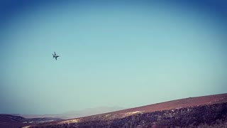 F18 flying at death valley