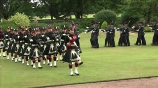 Britain's Queen honored by Scotland's Armed Forces