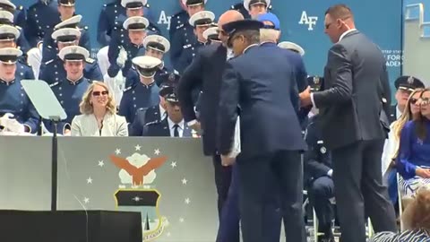 Biden trips and falls during Air Force Academy graduation ceremony