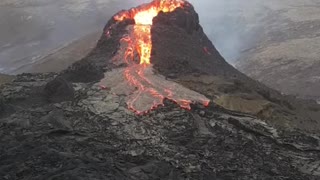 Erupting volcano looks like a science fair project