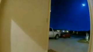 Door Camera Captures Meteor Lighting Up the Sky