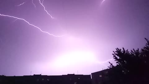 Beautiful lightning in slow motion