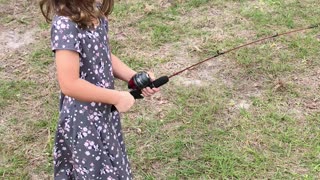 Fishing Surprise Send Little Girl Running
