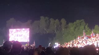 Trump Rally Sarasota Smoke Bomb Scare with Trump on Stage