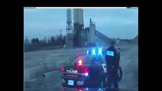 Police Pursuit Goes Industrial... Rollover...