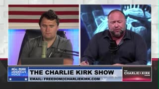 Alex Jones joins Charlie Kirk to talk about the FBI raiding Trump: "This is 100% desperation..."