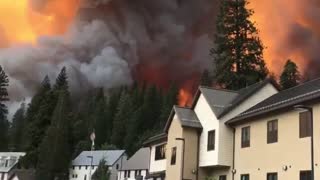 Close Footage of the Big Creek California Fire