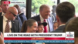 President Donald J. Trump stops at LA ice cream shop after speech in Anaheim 9/29/23