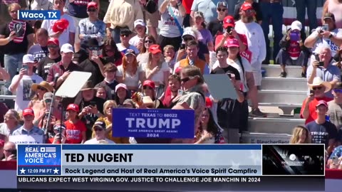 TED NUGENT FIRES UP THE CROWD – PERFORMS THE STAR SPANGLED BANNER AT WACO, TX TRUMP RALLY