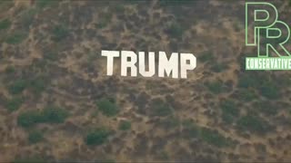 Huge Trump Sign over Los Angeles Highway