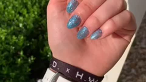 Blue nails with sparkles
