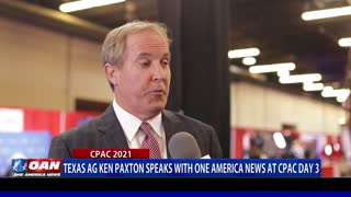 Texas AG Ken Paxton speaks with One America News at CPAC day 3
