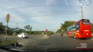 Sudden Swerve Causes Motorist to Climb Curb
