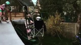 Man Makes Homemade Ski Lift for His Daughters