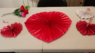 How to Make a Valentine Heart Shape Fan Paper