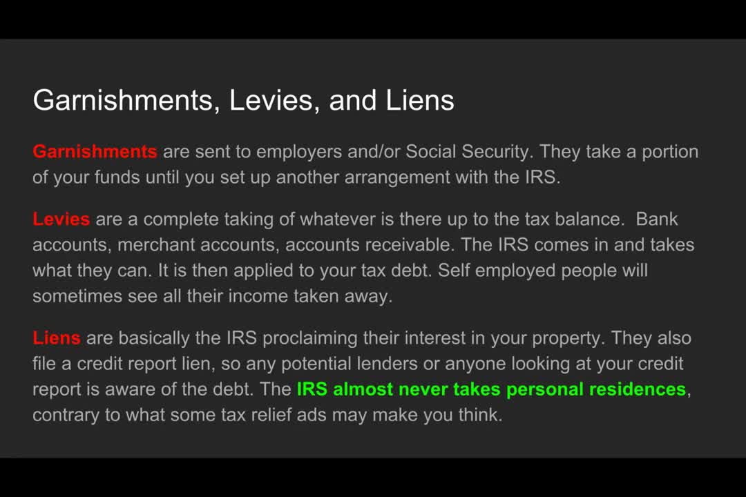 How does the IRS collect back taxes?