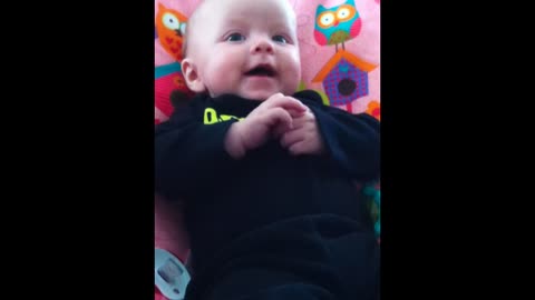 Baby can't stop laughing at "fake" hiccups