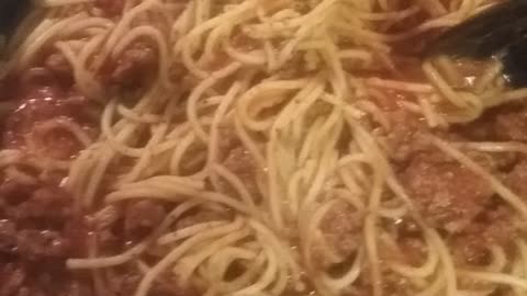 I had spaghetti for dinner 😋