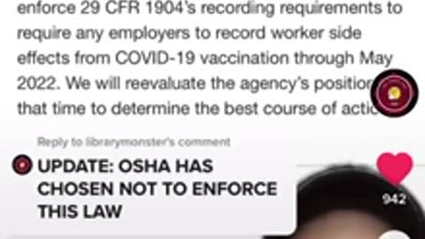 OSHA not following laws for COVID vaccine