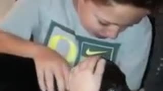 Little boy receives surprise birthday puppy