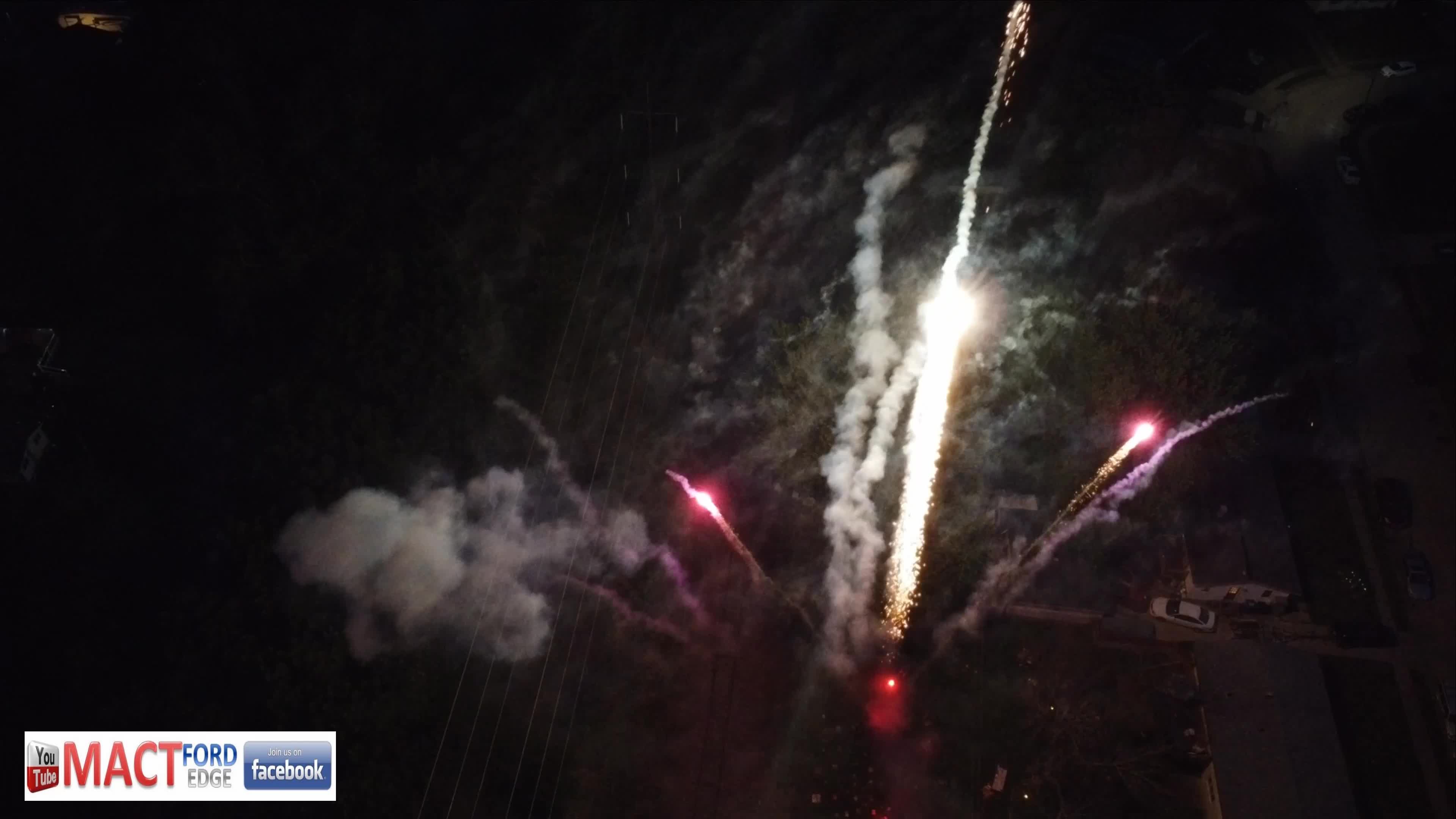 Quad cities 4th of July 2021 Fire works Aerial view