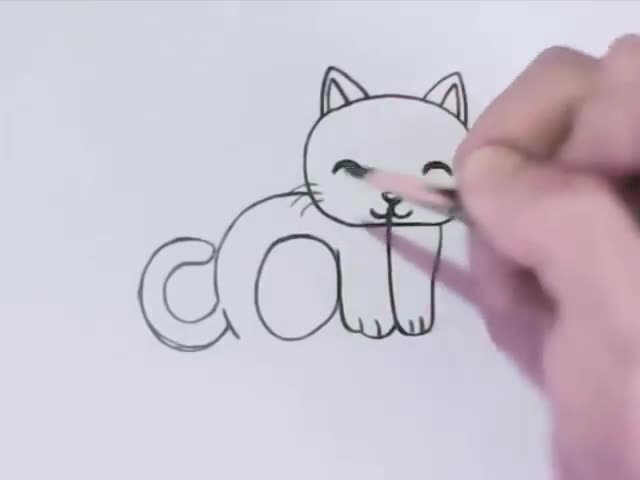 How to turn Cat words into a cartoon cat for KIDS