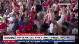 Trump Drowned Out by Crowd Shouting "Trump Won!"