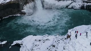 Waterfall and winter
