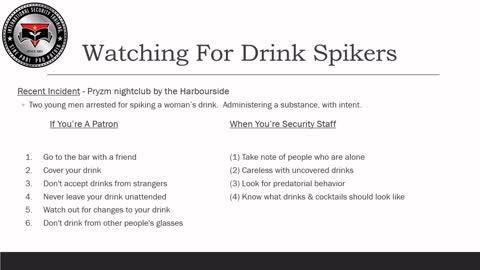 Spiked Drinks | Nightclub Security | Executive Protection | Clip 278 | Online Course