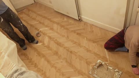How To Lay a Parquet | Solid Oak Herringbone Floor | DIY