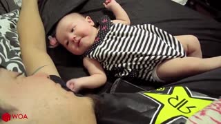 MUST SEE!!!! Baby Cute Cooing Sounds with Daddy Sweet Moment