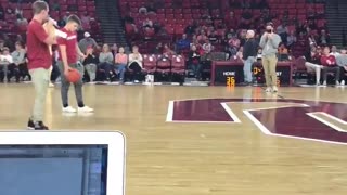 Student wins free tuition for a year by hitting half-court shot