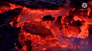 Video Footage of Volcano Eruption in Iceland on Friday
