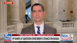Tom Cotton shreds Biden for "weak and impotent" posture on Russia